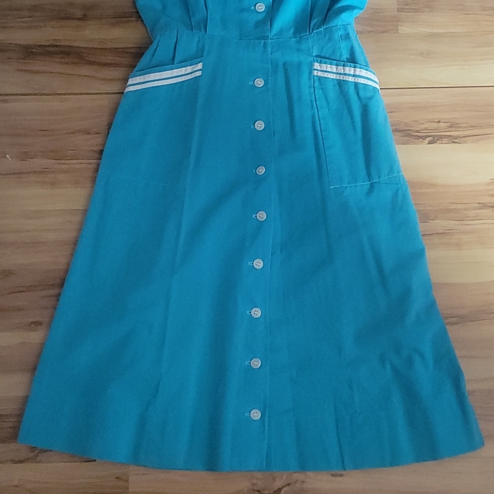 Vintage 50s Nautical Sailor Dress M - Picture 3 of 11